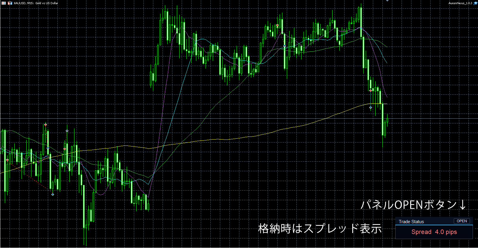 Trade Status Panelの表示例